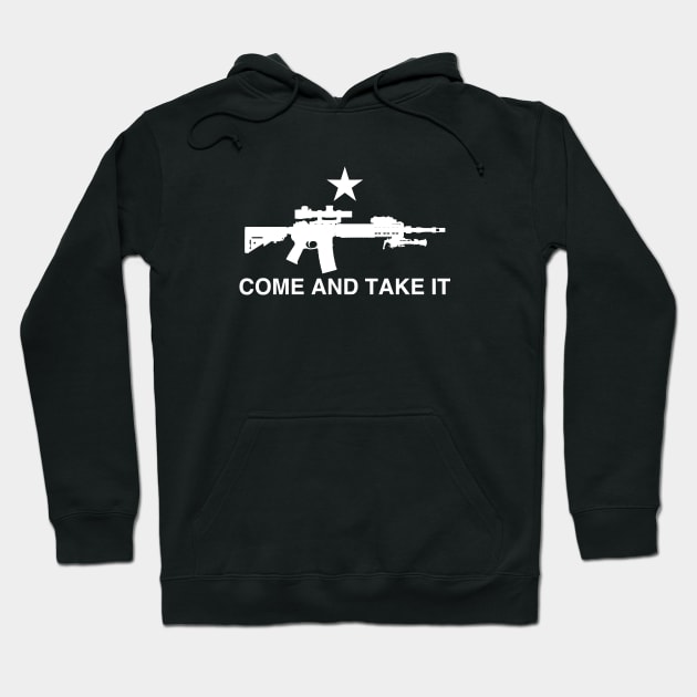 Come And Take It AR15 MK12 LPVO Rifle Texas Flag Hoodie by erock